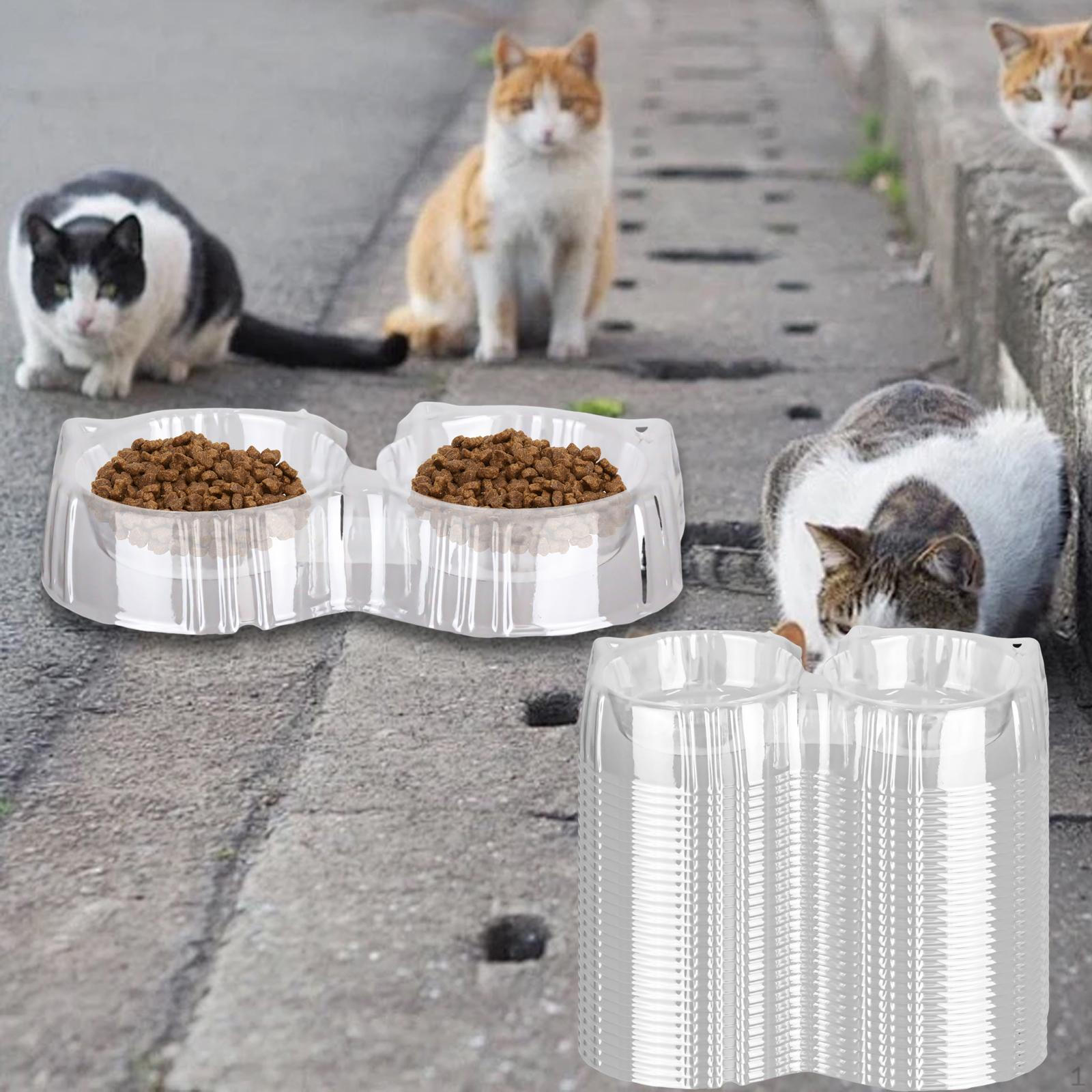 

20x Disposable Cat Bowls Portable Accessories Dog for Small Dogs Puppy DoubleBowl 26x14x5cm