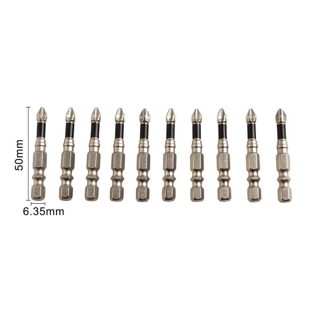 Screw Driver Bit Pack of 10 with Magnetism and High Strength Alloy Steel