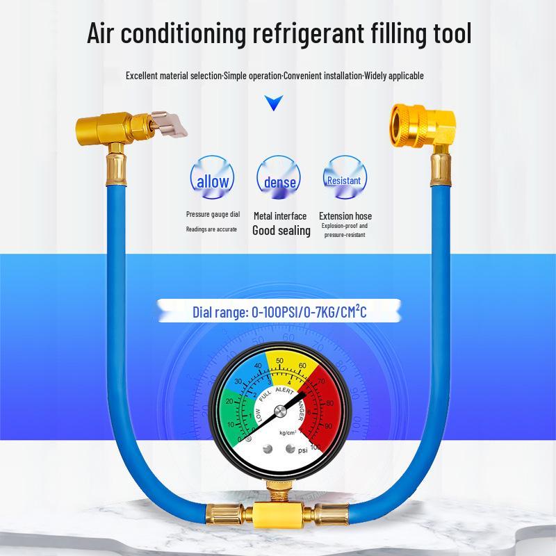 R134a Car AC Refrigerant Charging & Detection Hose 1/2 ACME.