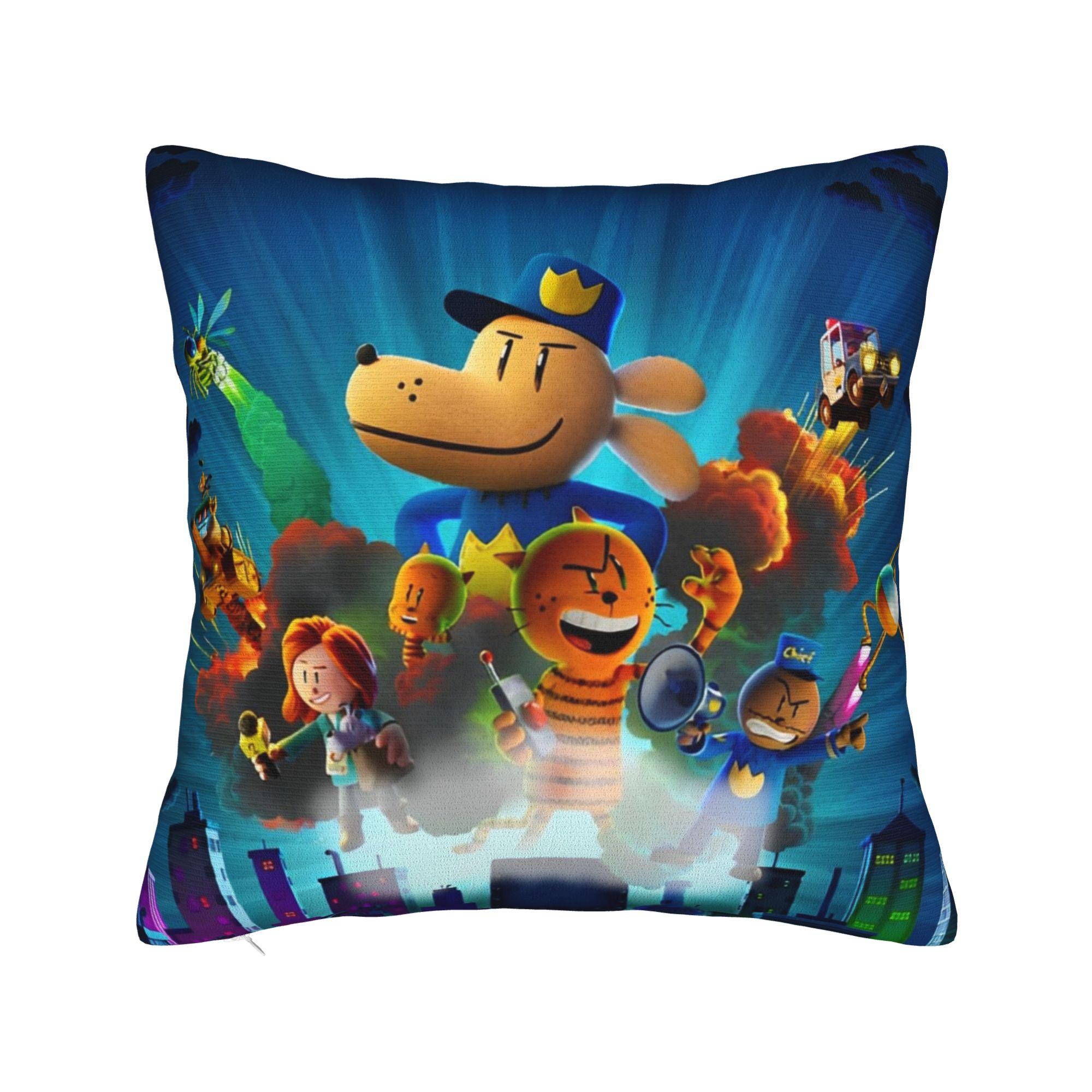 

Dog Man Comic Pillowcase Merch Printed Cushion Cover Decoration Pillow Case Cover Chair Multi-Size 12x12Inch