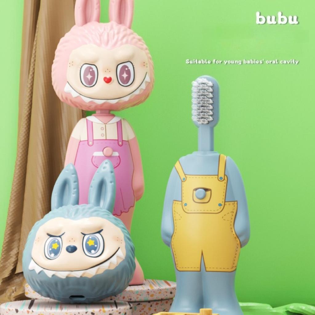 Kinderzahnbürste 2er-Pack, Cartoon-Zahnbürste mit weichen Borsten, Kleinkind-Übungsbürste mit niedlichen Tieren, umweltfreundliches ABS-Material