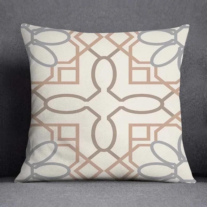 45x45cm Nordic Flower Geometric Pattern Decorative Pillowcase Square Pillowcase Home Office Decorative Cushion Cover