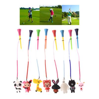 Golf Tee High Stability Cartoon Compact Handmade Different Rope Prevent Loss Golf Ball Holder for Outdoor
