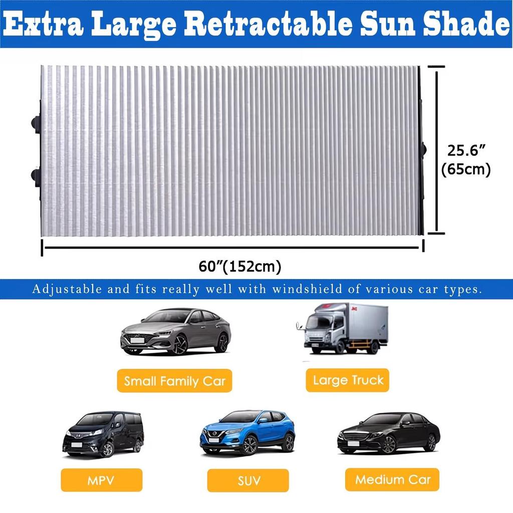 Car Windshield Sunshade, Foldable UV-protective Sun Visor, Suitable for Car Sun Protection and Heat Insulation.