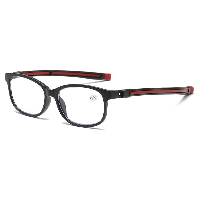 

Портативные очки для пресбиопии с защитой от синего света, на магнитной присоске, с креплением на шею, выдвижные очки для чтения 1.0 красный