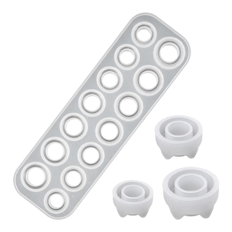 

17 полостей Кольца Эпоксидная смола Форма Ожерелье Подвеска Серьги Силиконовая форма