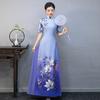 Improved version of Aodai catwalk cheongsam new long season young high-end stage etiquette performance dress