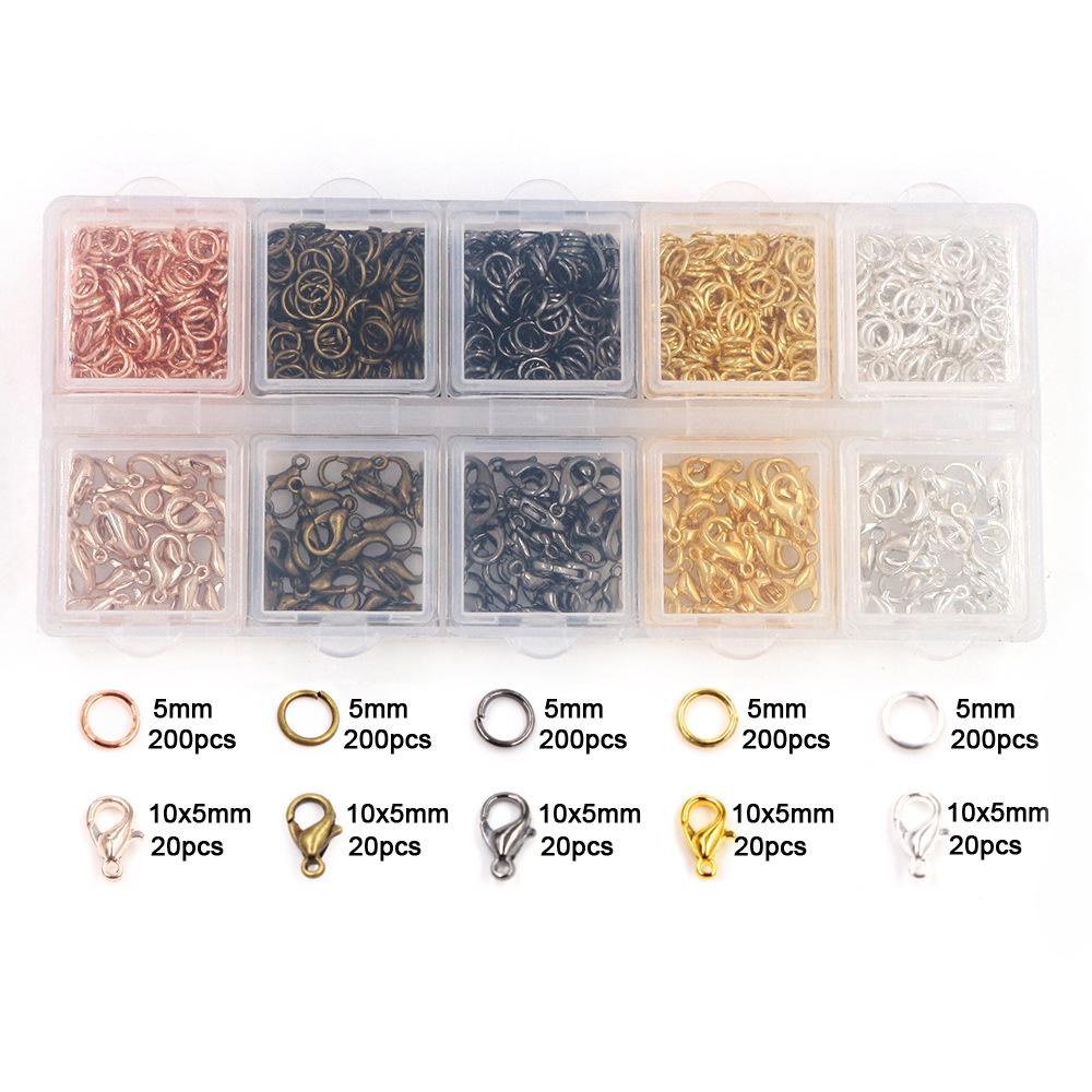 DIY Jewelry Making Kit: Jump Rings, Ear Hooks, Ear Plugs, Lobster Clasps for Earrings & Bracelets