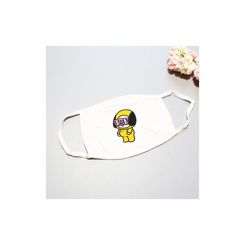 Kpop Bts Atmungsaktive Baumwollmischung Gesichtsmaske Mit Cartoon-Druck Für Täglichen Sonnenschutz