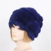 Hot Sale Women Knitted Real Rabbit Fur Hats Ladies Winter Warm Fluffy Genuine Rabbit Fur Caps Outdoor Good Elastic Fur Cap