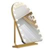 Vanity Mirror with 17 LED Lights, Curved Table Top Makeup Mirror, Rotatable Base Makeup Mirror with 10x Magnifying Glass, Touch