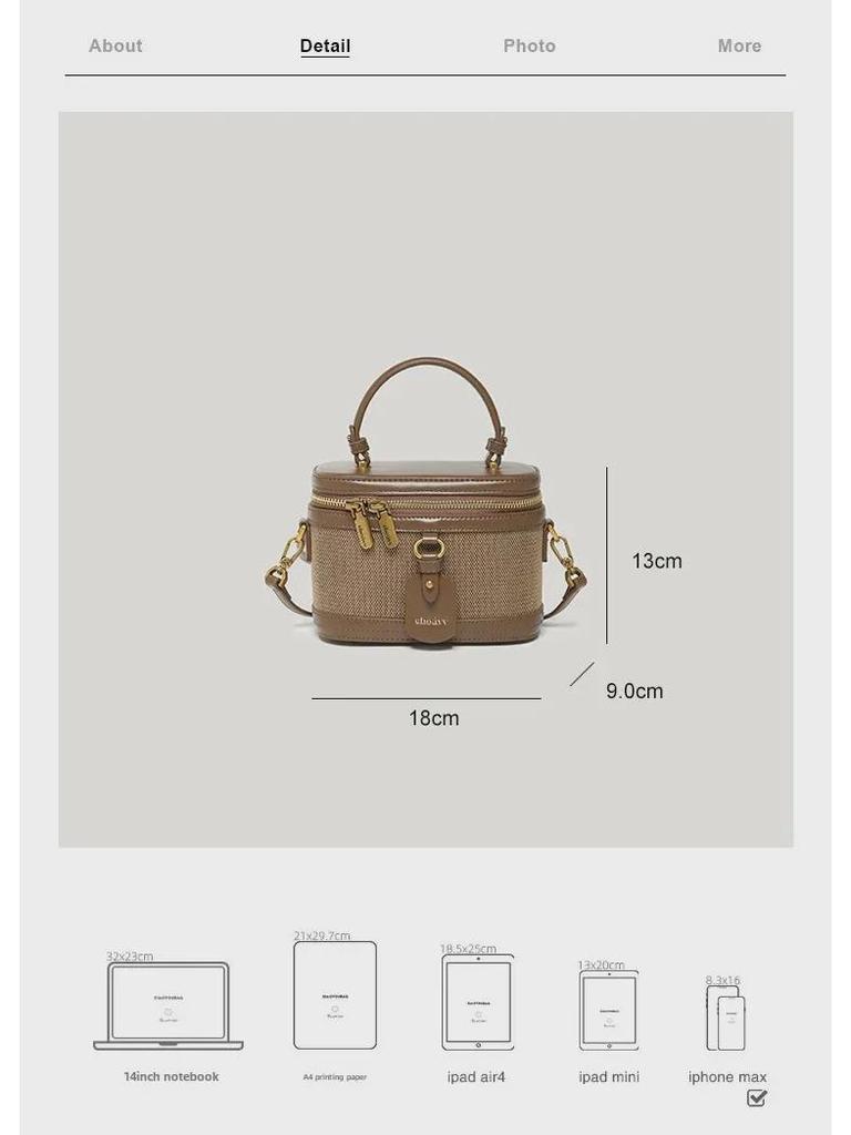 Modna damska płócienna torebka retro typu box na lato 2024: Luksusowa torebka na ramię crossbody