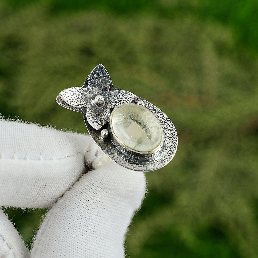 Wedding Gift For Her 925 Silver Natural Crystal Quartz Statement Adjustable Ring Adjustable
