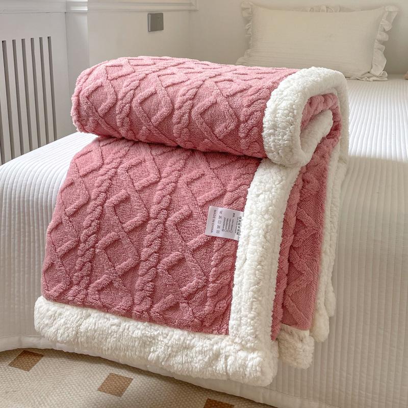 Double Layer Fleece Blanket Autumn Winter Thick Warm Office Nap Throw Blankets for Sofa Bed Single Double Soft Plush Comforter
