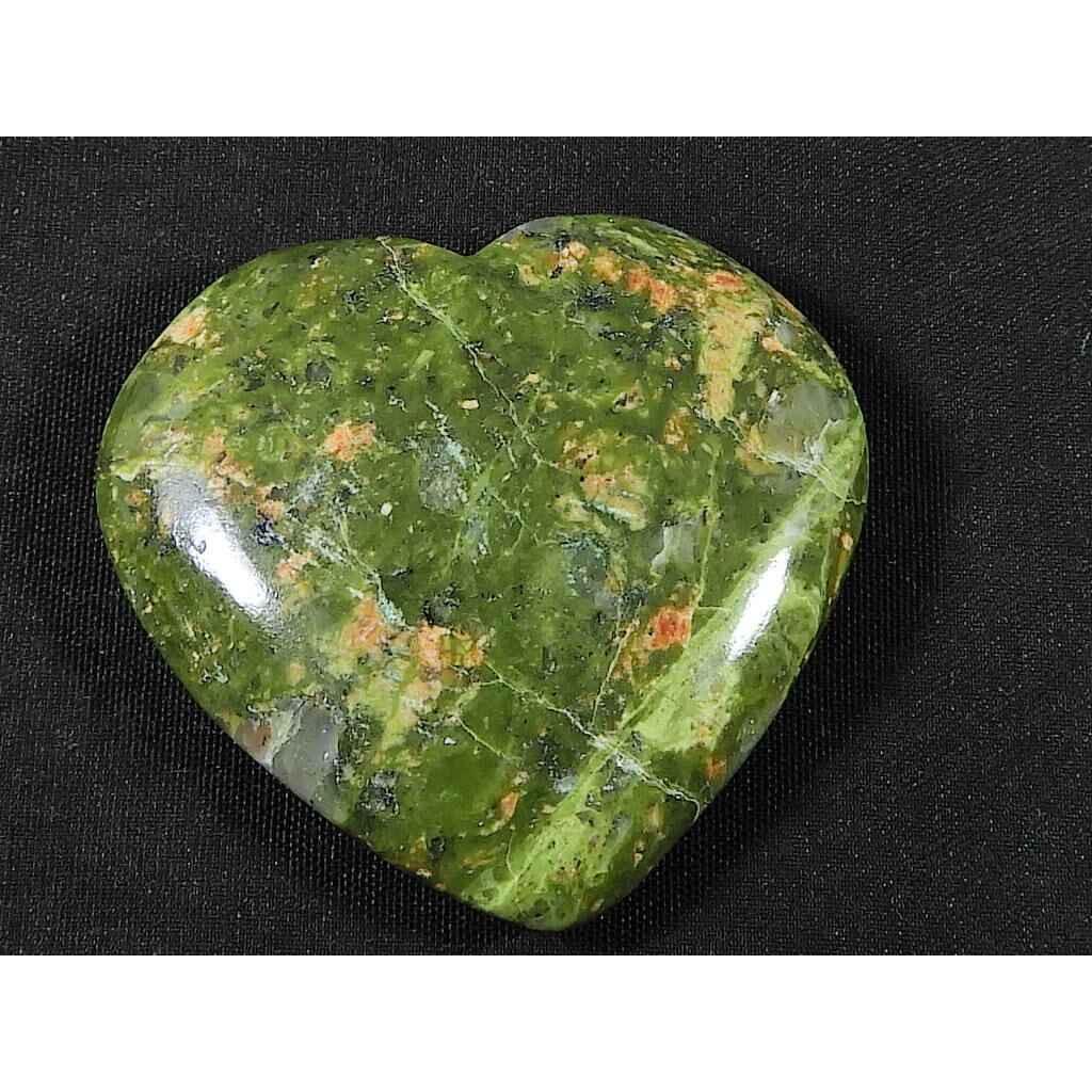 92Cts. AAA Natural Unakite Heart Healing Crytsal Loose Gemstone 32X37X09MM SK-1838