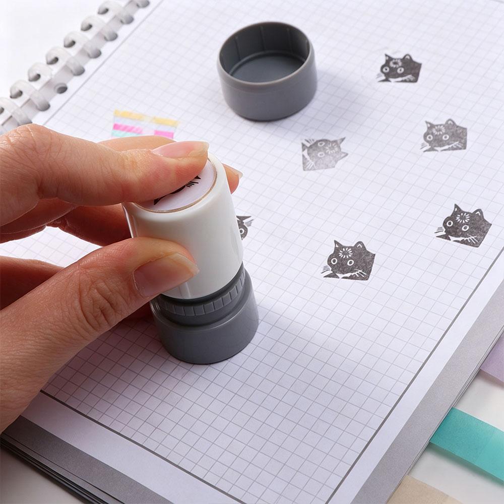 DIY Decoration Cartoon Stamps Small Round Cat Stamps Funny Kitten Seal Hand Account Decoration