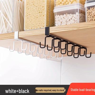 Zhaoran Kitchen Double-Row Storage Rack with Hooks, 2-Pack