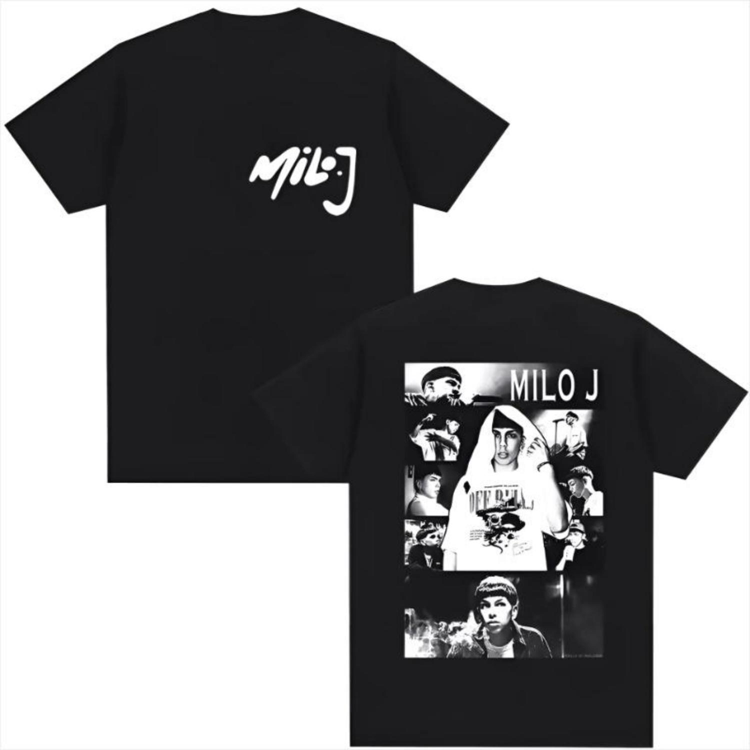 

New Seasonal Rapper Milo J Tour Pattern Mens TShirt Hip Hop Retro HighQuality Couple Pure Cotton Streetwear Oversized T Shirt S чёрный