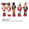Retro Style Christmas Accents 5Pcs Wooden Nutcracker Ornaments, Handmade Soldier Figurines with Hanging Rope, Collectible Nutcrackers Classic Pendants