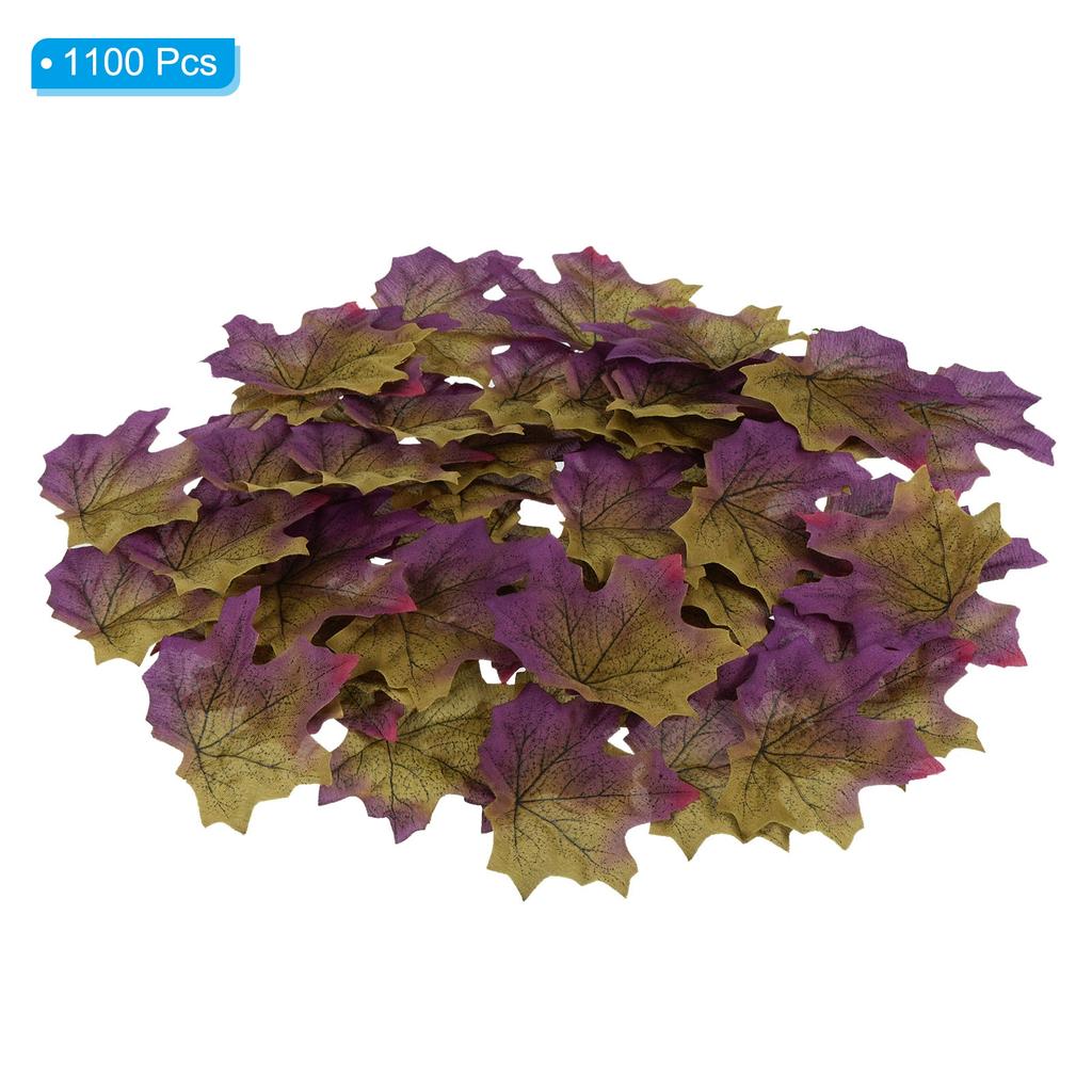 Artificial Leaves, 400/1100 Pcs Fall Maple Autumn Fake Leaf for Wedding Party Thanksgiving Halloween Decoration, Gold