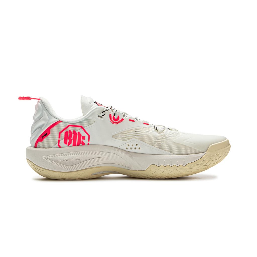 New LiNing Wear Resistant Support Rebound Grip Low Top Outdoor Performance Basketball Shoes Men's Champagne White ABFV005-10