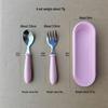 304 Stainless Steel Children's Spoon and Fork Set with Thick Round Handles - Cartoon Design, Cute Dining Tableware for Mother and Baby Gift Set.