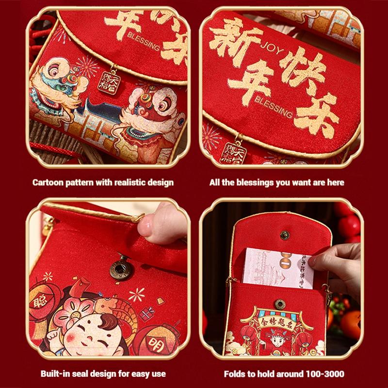2026 Red Envelopes Chinese New Year Decorations 2026 Party Favors Gifts Bags Money Packaging Bags Spring Festival Red Pockets
