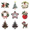 Fashion Christmas Brooch Christmas Tree Shoes Old Man Elk Wreath Snowflake Bell Pin Female