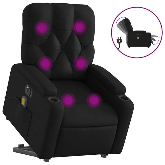 VidaXL Electric Massage Recliner Chair Black Faux Leather 3204793