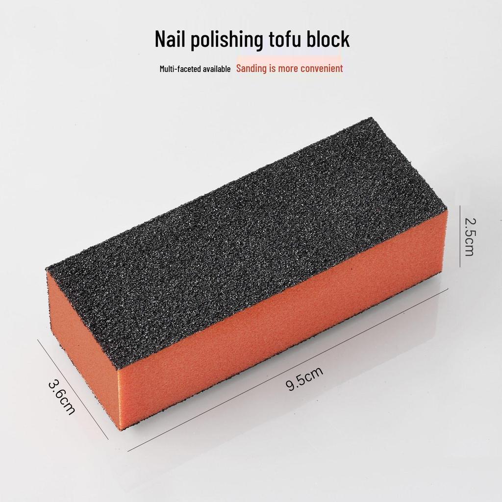 Nail Art Black Tofu Sponge Buffing Block for Gel and Crystal Nails