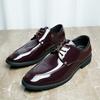 2025 direct supply men's business casual leather shoes British leather patent leather men's shoes round head dress single shoes wedding shoes