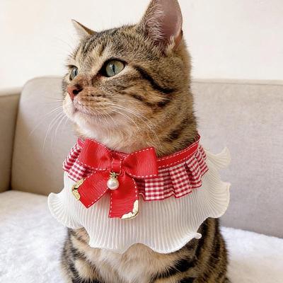 British-Inspired Cat Bow Tie Scarf: Princess Bib Collar for All Seasons