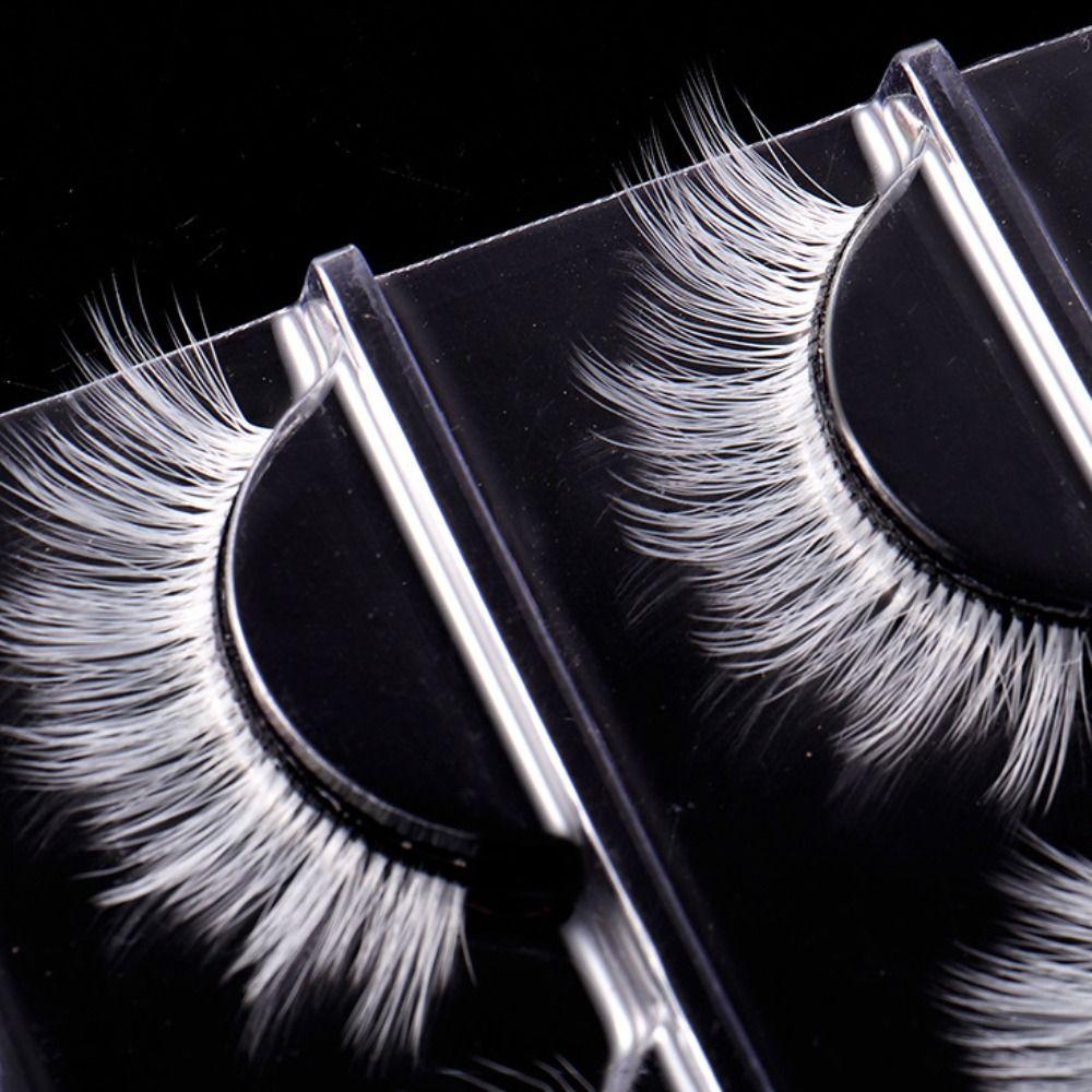 10Clusters Dense White Whole Cluster Eyelashes Makeup Curled Fake Eyelashes  Cosplay