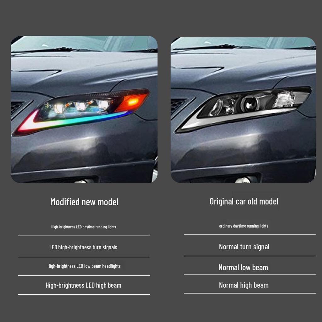 Camry Headlight Assembly with RGB Daytime Running Lights & Flowing Turn Signals (09-11 US Model)