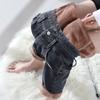 Women's Autumn/Winter High Waist Blue and Black Denim Pants: Korean Style, Slim Fit, Show Thin, Plus Velvet, Loose Straight Leg, Trendy Wide Leg.