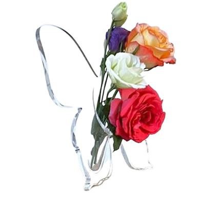 Clear Acrylic Butterfly Vase Decorative Acrylic Clear Vase for Home Butterfly-Shaped Single Flowers Vase for Kids Adults Friends