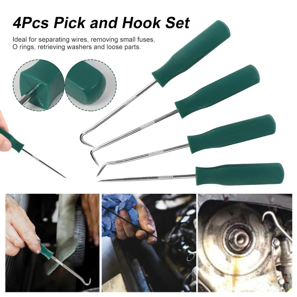 4Pc 140mm Oil Seal Screwdrivers Set Car Auto Vehicle Pick Hooks For Garages General-Plumbers Mechanics Workshop Car Tools