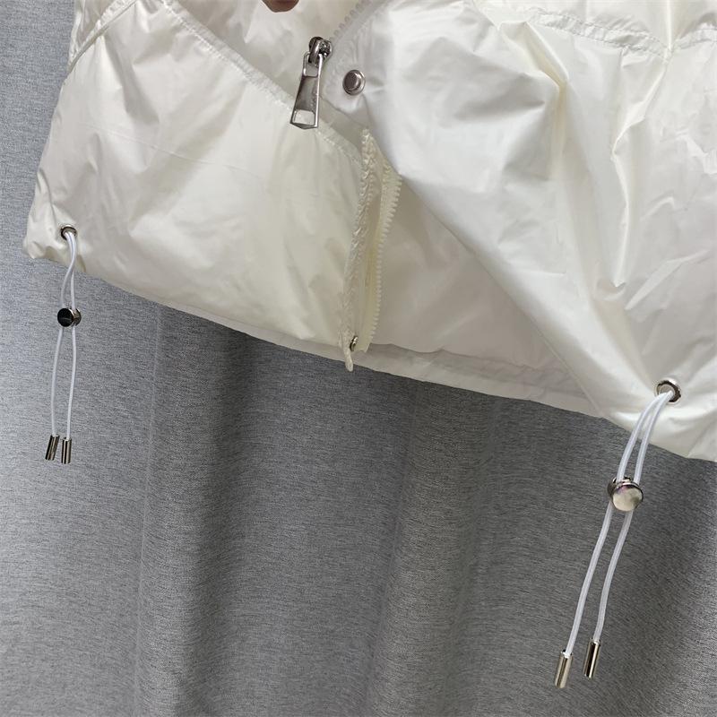 Invierno mujer cuello alto Color sólido sin mangas chaleco cálido cuello alto suelto Chic pato blanco abajo abrigo