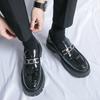 Leather Shoes Men's 2025 Summer Youth British Style Platform Big Head Tooling Loafers Casual Groom Wedding Shoes