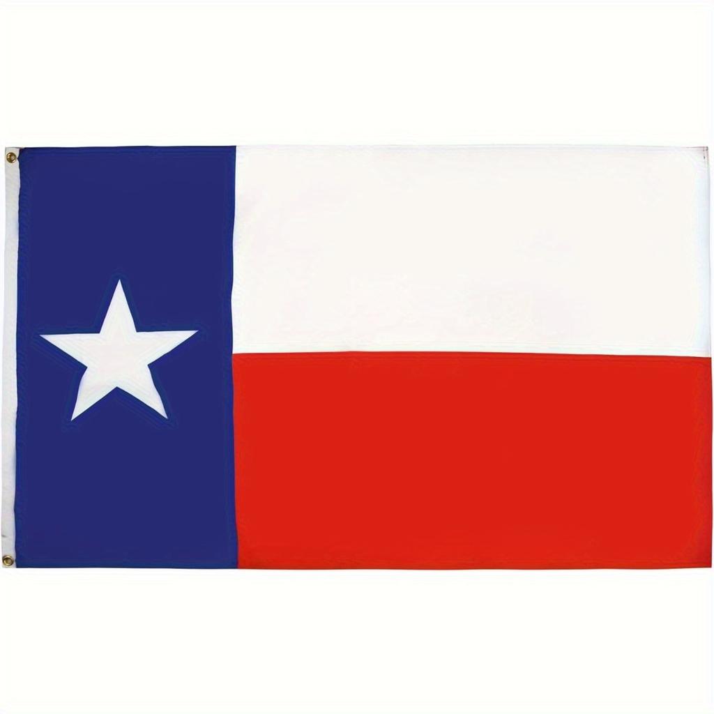 1pc Texas Flag | 3x5 Ft Light Polyester Texan Us State Banner with Two Brass Eyelets - Fade Resistant - Vivid Colors - 3' x 5' Feet - 150x90 Cm | Outd