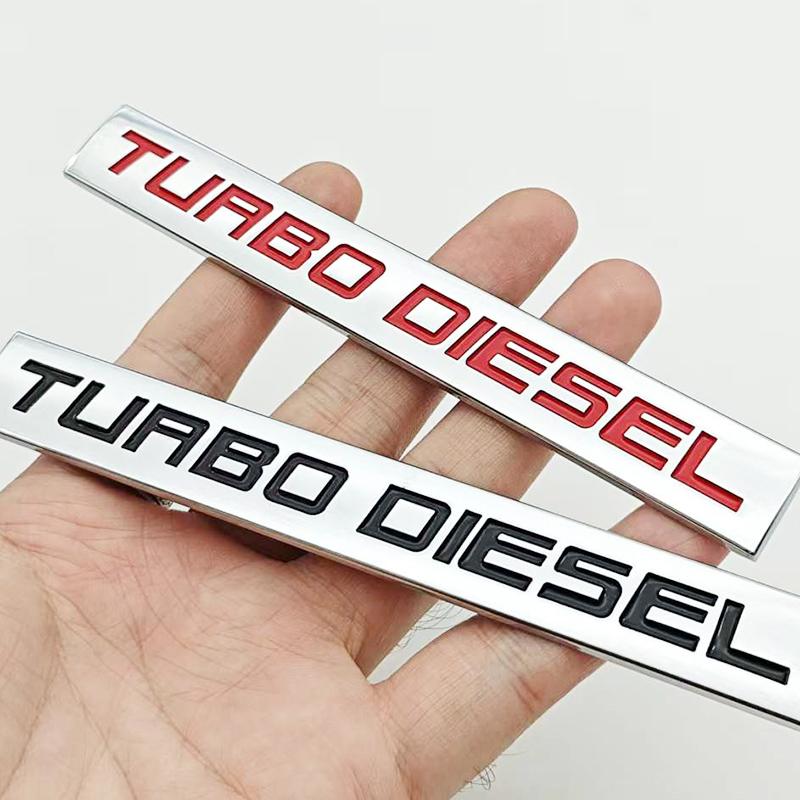3D Chrome Metal Car Sticker Logo TURBO DIESEL Emblem Rear Trunk Fender Badge Decal For Isuzu Kia Hyundai Toyota Ford Accessories