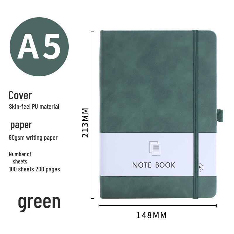 A5/A6 Ribbon Binding Business Notebook with Elastic Band and Customizable Logo