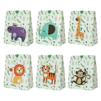 Jungle Animal Cartoon Pattern Food Bag Children'S Party Gift Bag Holiday Gift Wrapping Paper Bag
