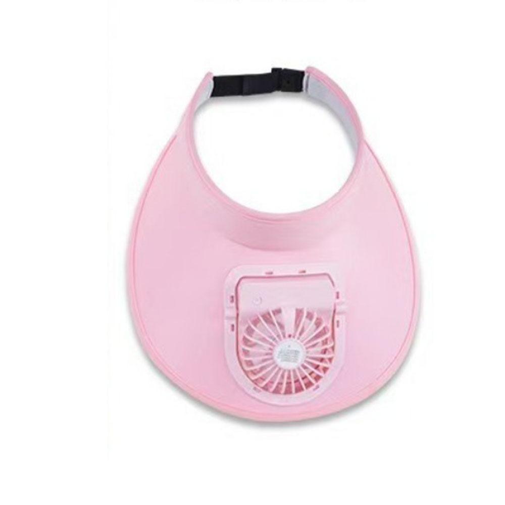 Großer Rand Kühlender Ventilator Hut USB Wiederaufladbar Damen Sonnenhut Freizeit Leerer Oberteil Sonnenschutz Kappe Damen