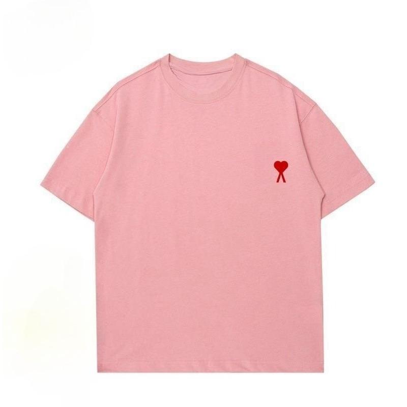 2025 Summer Men Women T Shirt Fashion Cotton Tee Heart Print Short Sleeve Brand Oversized Tshirt Top Luxury