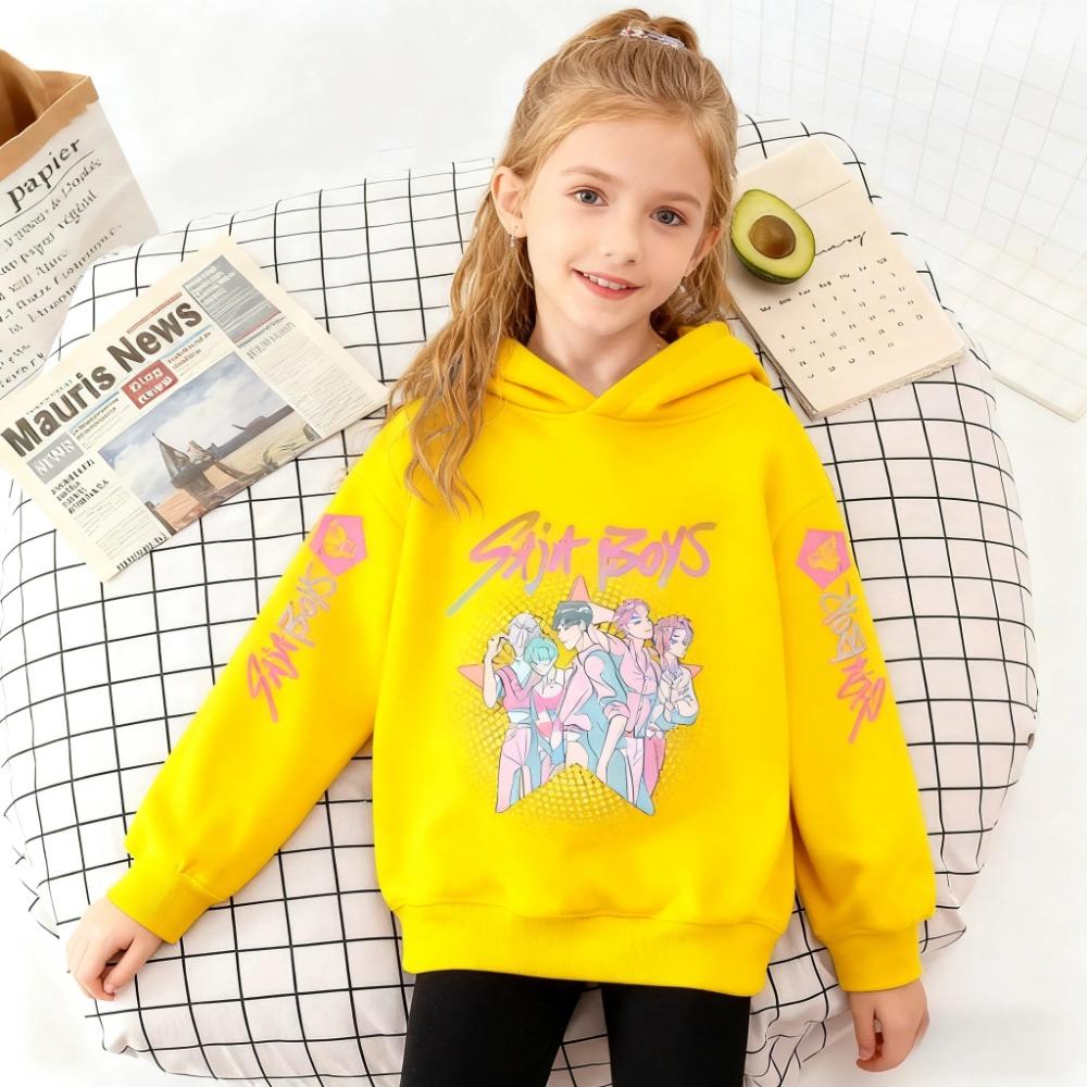 

Devil Hunter Cartoon Fashion Children Hooded Sweatshirt Boy Girl Autumn Winter Daily Outdoor Street Casual Warm Soft Sportswear 100