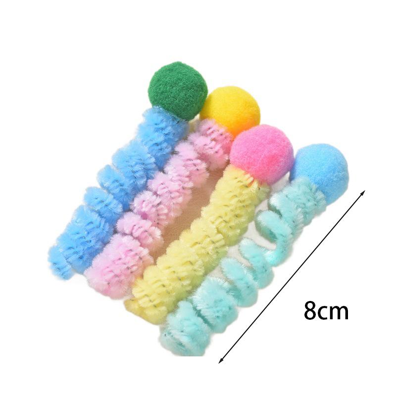 Candy Colored Twisty Stick Cat Teaser 4 Pack Feather Wand Toy Kitten Chew Play Chase Exercise Pet Supplies for Indoor Cats Kitty