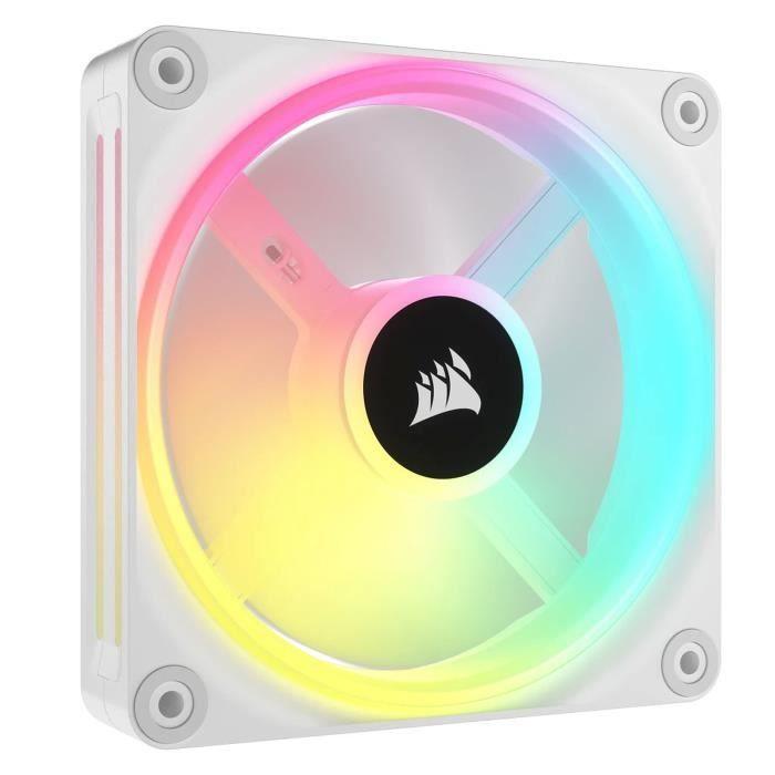 Corsair icue link qx120 rgb series, pwm ventilateur - 120mm, blanc