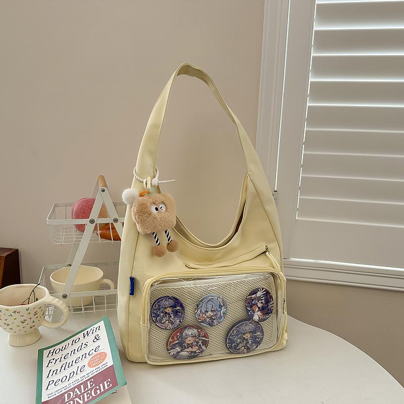 College wind pain bag Japanese ins transparent backpack large capacity simple shoulder messenger bag fashionable girl messenger bag