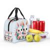 Cute Cartoon Two Little White Rabbits Insulated Lunch Bag for Women Cooler Thermal Food Box Tote Leakproof Lunch Boxes Container